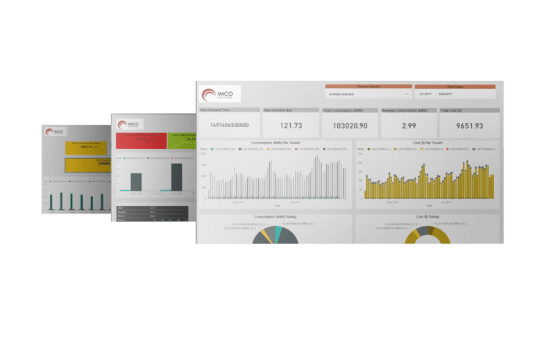 Screenshots of the EnergyMax energy management software platform