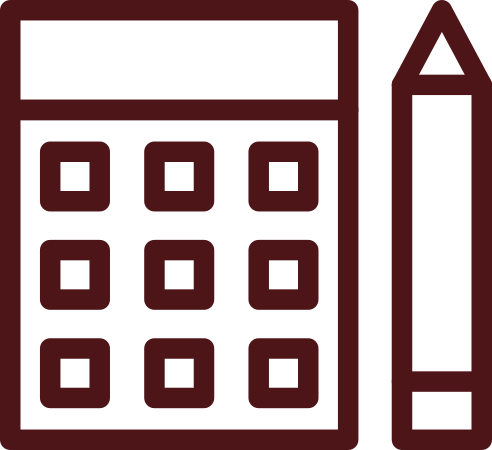 calculator and pencil icon